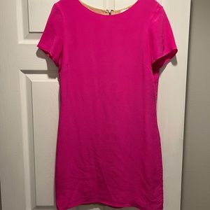 Lavender Brown Neon Pink Silk Dress